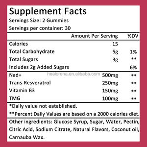 Suministro de fábrica OEM ODM Logotipo personalizado NAD Gomitas con 10000mcg Biotina, Resveratrol, Vitamina <span class=keywords><strong>D3</strong></span> K2 y Zinc - Product Image 2