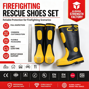 Botas de Bombero Profesionales de Goma <span class=keywords><strong>GA</strong></span> 6095 Certificadas, Resistentes al Fuego y al Calor, Antideslizantes, con Puntera de Acero, Botas de Seguridad para la Lucha Contra Incendios - Product Image 1