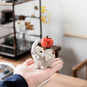 <b>Elephant</b> Tea Pet Figurine Resin Creative Animal <b>Decoration</b> For Tea Set Desk Ornament Gift - Product Image 1