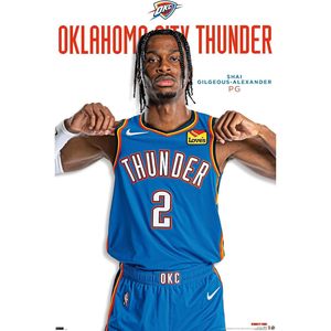 Symon NBA Oklahoma City Thunder Shai Gilgeous-Alexander Feature Series 23 Póster de pared sin marco 34L X Accesorio - Product Image 3