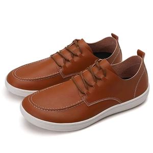 Chaussures décontractées confortables pour hommes à bout large, style pieds nus, en cuir microfibre respirant, idéales pour la marche - Product Image 5