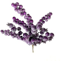 Simulasi Berry buah ungu buatan untuk DIY Natal Thanksgiving dekorasi pohon Berry ornamen bunga dekoratif Halloween