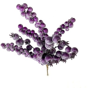 Frutas artificiales púrpuras de bayas simuladas para DIY, decoración de árbol de Acción de Gracias de Navidad, adorno de flores de bayas, decorativo de Halloween - Product Image 2