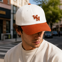 Casquette de baseball WEINI à 6 panneaux, logo personnalisé en chenille, couleur contrastée, style vintage, casquette de sport pour papa, vente en gros, qualité supérieure