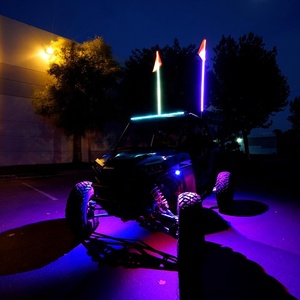 Fouet de sécurité LED rouge ADT, antennes monocolores, mât de drapeau, fouet lumineux LED pour ATV, UTV, buggy, RZR, véhicule tout-terrain - Product Image 2