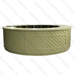 Barra Redonda de Madera Verde de Estilo Moderno para Alquiler en Bodas, Fiestas y Eventos, en Oferta - Product Image 2