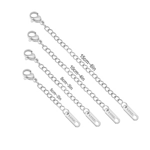 Cadena Extensible de Acero Inoxidable 316L de 2, 3, 4 y 6 Pulgadas de Largo, Color Plata y Oro, con Cierres de Langosta, Accesorios de Joyería - Product Image 4