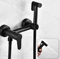 Robinet de bidet mural moderne en laiton avec pulvérisateur portable chaud/froid, jet vertical, installation facile pour salle de bain