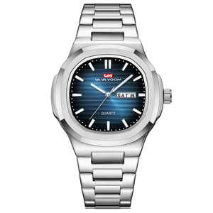 Mens Automatic Mechanical Watch Integrated Steel Bracelet Horizontal Pattern Dial Luxury Sport Wristwatch - Product Image 1