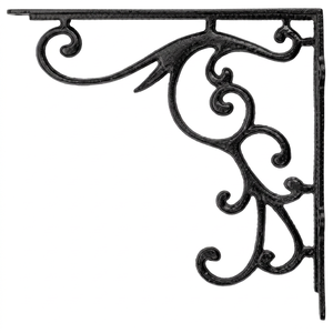 Support mural vintage industriel en fonte, équerre décorative en métal pour étagère d'angle, support pour plantes intérieur/extérieur - Product Image 1