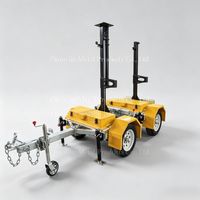 Remorque de signalisation routière portable avec châssis galvanisé, télécommande sans fil et éclairage LED pour travaux routiers municipaux et situations d'urgence