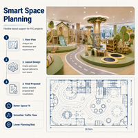 Équipement de jeux intérieur : Maisons de jeu multi-zones, aménagement FEC, thème Forêt Urbaine, sièges parentaux pour centre commercial