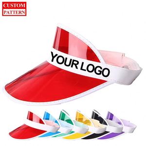 Custom Logo Pvc Plastic Visor Cap Adjustable Multi-Color Summer Beach Travel <b>Hat</b> Wholesale Sports Cycling for - Product Image 1