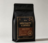 Sacs à café biodégradables personnalisés de 12 oz en gros, emballages de 250 g pour café, sacs en plastique de 12 oz pour les entreprises de café avec valve