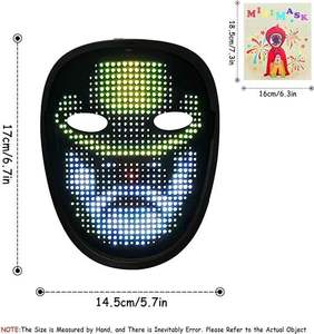Masque intelligent lumineux LED RGB pour enfants, contrôle gestuel par application, fonction de changement de visage pour photos et texte personnalisés, cadeau cool pour <span class=keywords><strong>cosplay</strong></span> - Product Image 5