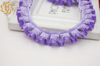 Bordure en dentelle plissée en satin de polyester de 1 pouce (2,5 cm) pour la couture de vêtements de poupées Blythe, artisanat DIY, décoration