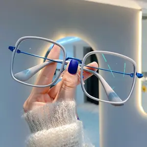 Montura de gafas de acetato esmerilado ultraligero personalizado ordenador anti luz azul estudiantes gafas ópticas