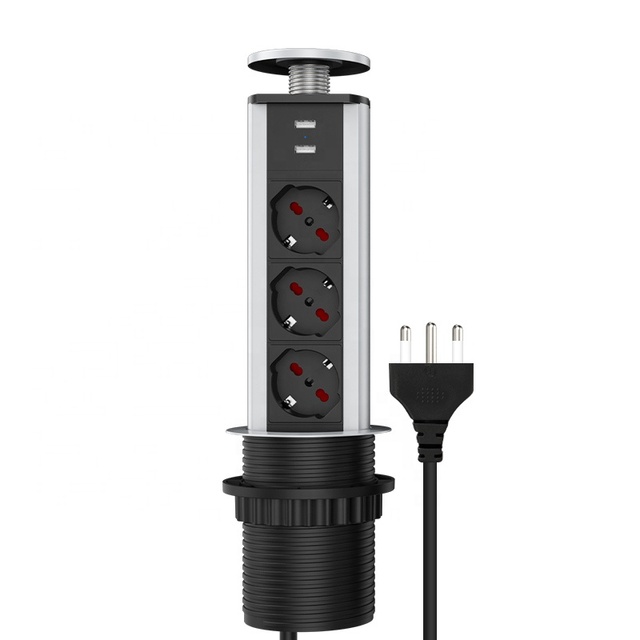 Hot Selling Factory  Motorized Pop up Outletfor Kitchen Tabletop Socket/ Israel Type/tower Socket Italy Electric Tabletop Flip