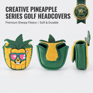Elegante Funda para Cabeza de Palo de Golf con Diseño de Piña, Putter Tipo Mallet, Cuero PU Premium, Forro de Lana de Cordero Suave, Cierre Magnético, Logotipo Personalizado - Product Image 5