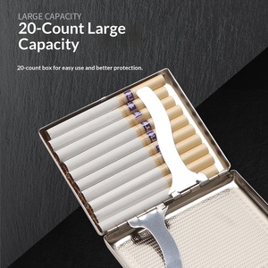<span class=keywords><strong>Étui</strong></span> <span class=keywords><strong>à</strong></span> cigarettes rectangulaire en métal pour 20 cigarettes épaisses, <span class=keywords><strong>étui</strong></span> <span class=keywords><strong>à</strong></span> cigarettes pour <span class=keywords><strong>homme</strong></span>, design créatif, rabat portable, minimaliste moderne, motif floral en relief - Product Image 3