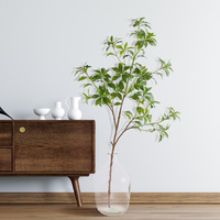 Plante Artificielle Verte 45-105cm, Mistletoe Nordique, Feuilles Artificielles, Pieris Japonica, Andromède Japonaise pour Décoration Intérieure Douce