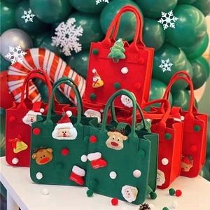 Bolso de fieltro personalizado con dibujos animados de Navidad para niños, bolsa de regalo de vuelta manual, de dulces de Navidad, promocional, <span class=keywords><strong>2022</strong></span> - Product Image 4