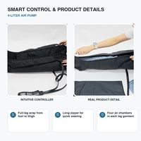 Alat Pijat Kaki Kompresi Udara 4 Ruang untuk Pemulihan Olahraga, Sepatu Pressotherapy dengan Ritsleting Penuh dan 4 Mode