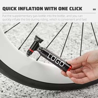 Pompe à main haute pression portable 16g pour cartouche CO2 avec manomètre pour vélos de route et VTT - Mini pompe d'urgence (alliage d'aluminium)