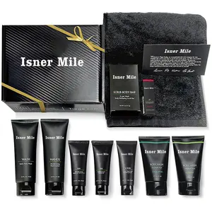 Private Label Face Moisturizer With SPF20 Cleanser Scrub Acne Cream Men Grooming Kit