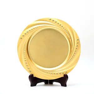 कस्टम उत्कीर्ण शिल्प धातु और खड़े हो जाओ सोने ट्रॉफी प्लेट उभरा स्मारिका पुरस्कार पदक पट्टिका