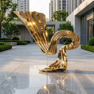 Scultura Astratta di <span class=keywords><strong>Ali</strong></span> d'<span class=keywords><strong>Angelo</strong></span> in Acciaio Inossidabile Lucidato a Specchio per Decorazione Moderna <span class=keywords><strong>da</strong></span> Giardino Esterno, Statua d'Arte in Metallo, Dimensioni Personalizzabili - Product Image 5
