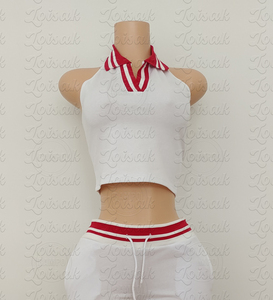 ชุดลำลองผู้หญิงสไตล์ <span class=keywords><strong>Y2K</strong></span> พร้อมโลโก้สั่งทำ ชุดเสื้อแจ็คเก็ตคอปกสีกรมท่าพร้อมโลโก้ซิลิโคน และกางเกงขายาว ชุดลำลอง 2 ชิ้น - Product Image 4