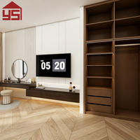 Meuble TV mural design moderne avec structure flottante et coiffeuse intégrée pour chambre à coucher