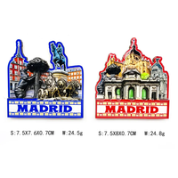 Aimant de réfrigérateur de madrid souvenir touristique en bois de ville de campagne personnalisé en gros