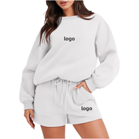 Ensembles de survêtements décontractés en molleton bouclette 100 % coton respirant, coupe oversize, couleur unie, pour l'automne, personnalisables OEM de haute qualité
