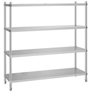 5-Layer Stainless Steel 201/304 Eco-Friendly White Silver Floor Type Restaurant Shelving Equipment BN-R04 <strong>Kitchen</strong> <strong>Storage</strong> <strong>Unit</strong> - Product Image 3