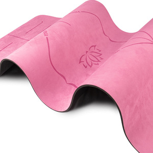 TPE Suede Yoga Mat 68mm Thickness Asana Guide Lines Folding Portable Yoga Mat For Universal Use - Product Image 3