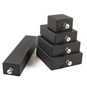 Crown Win Luxury Eco-Friendly Recycled Materials Sliding Drawer <b>Gift</b> Jewelry Mailer Gable Box Packaging Matte Black Shipping - Product Image 3