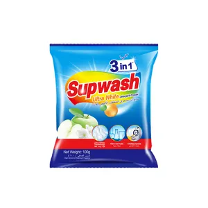 Supwash 100g Cheap Detergent Rich Foam Perfumed Laundry Detergent Powder Bright White 3 in 1 blue