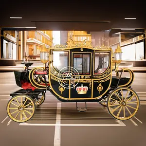 2024 Golden Luxury Classical Princess Royal Carriage Wedding Sightseeing Carriage Manufacturer For Sale