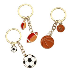 Llavero de Aleación Estilo Americano con Balón de Fútbol, Baloncesto y Fútbol Americano, Pequeño Regalo Deportivo para la <span class=keywords><strong>NBA</strong></span> - Product Image 1