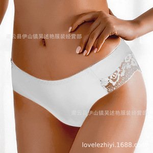Culottes triangulaires en dentelle pour femmes, sexy, respirantes, sans coutures, entrejambe en coton, taille mi-haute, pour femmes européennes et américaines - Product Image 5