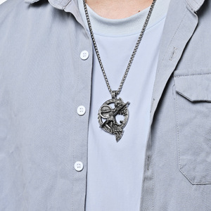 New cross-border retro Greek mythology warrior goddess <b>titanium</b> steel necklace, Roman Minerva goddess pendant jewelry - Product Image 3
