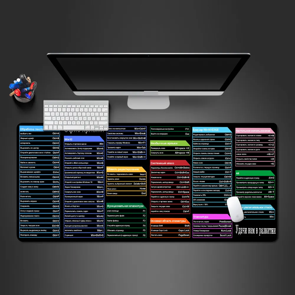 Excelショートカットデスクマットキーボードショートカットマウスパッドロシア語版マウスパッド大型Xxlオフィスコンピューターマウスマットカスタム英語
