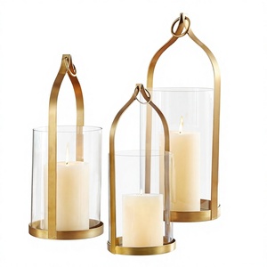 Farol de Metal de Estilo Vintage para Sala de Estar, Chimenea, Decoración de Bodas y Fiestas - Product Image 1