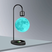 Lampe lunaire à lévitation magnétique noire de qualité supérieure Boyid, imprimée en 3D, grande lampe d'ambiance romantique pour la nuit, module lumineux décoratif