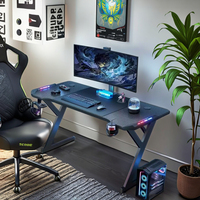 Bureau debout moderne de qualité supérieure pour bureau à domicile, bureau d'étude pour étudiants, LED, lumières RVB Table de jeu E-sports pour joueurs PC