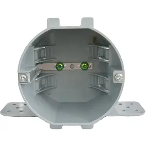 Waterproof Non Metallic Round Plastic Ceiling Electric Box With Flush Bracket Gray And Blue Outlet Box