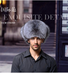 Mới Sang Trọng Cổ Điển Lông Tự Nhiên Nga Mùa Đông Earflap <span class=keywords><strong>Hat</strong></span> Mùa Đông Người Đàn Ông Của Bạc Faux Fur Aviator Mũ Ấm - Product Image 3