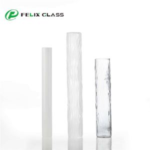 Tube en verre borosilicate 3.3 transparent à motif strié pour la décoration intérieure, lustres et éclairage intérieur - Product Image 1